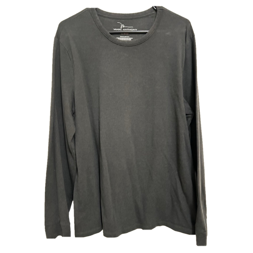 Men's Marc Anthony Black Long Sleeve T-Shirt Size XL